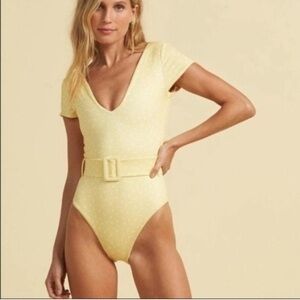 NWT Billabong Salty Blonde Yellow Polka Dot one piece